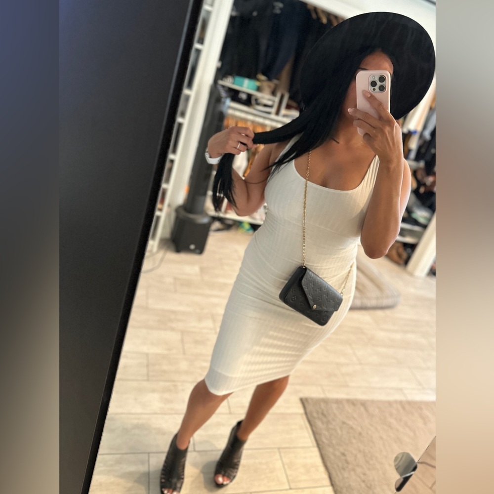 White midi dress